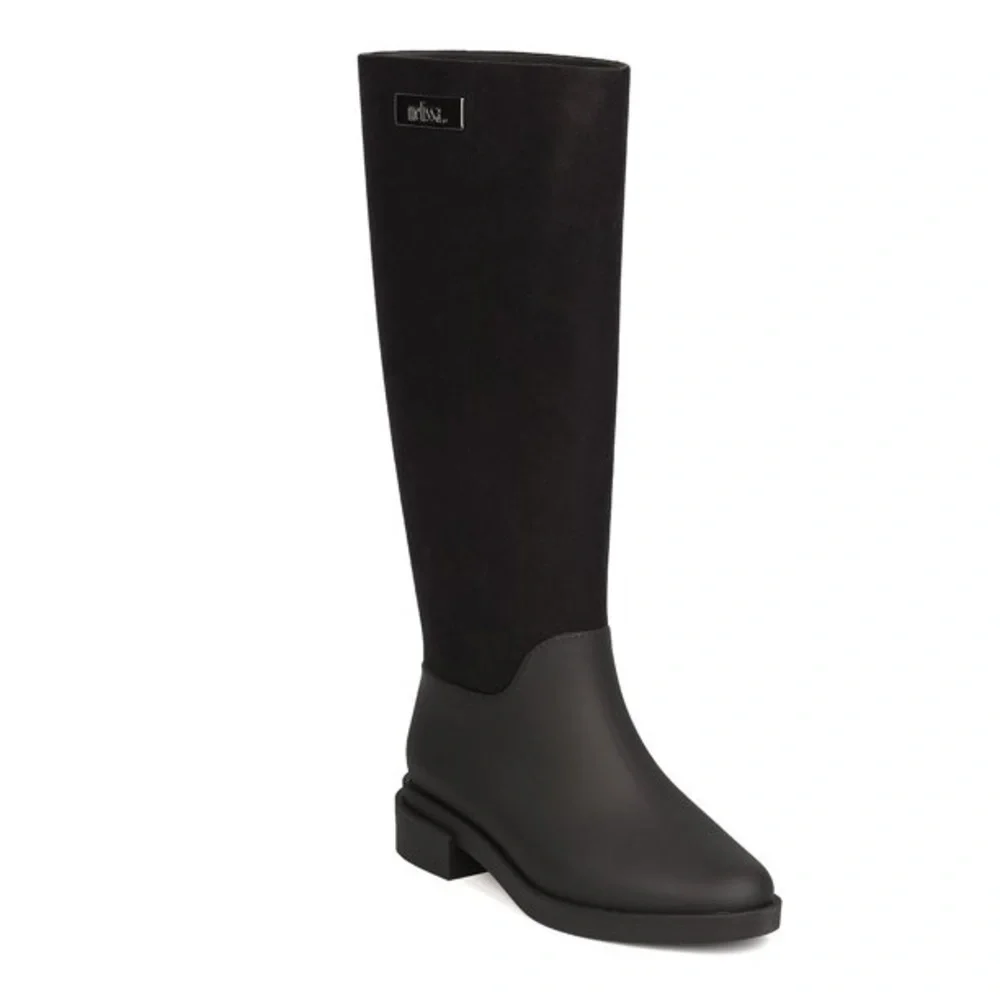 Melissa black flocked boot - Picture 2 of 8